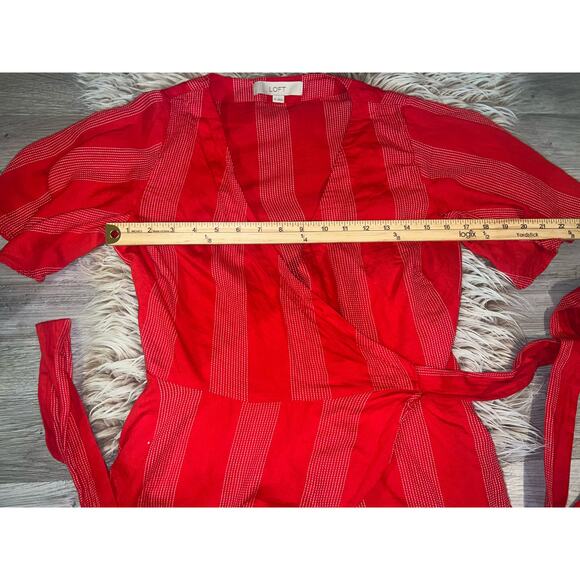 Loft women’s red wrap blouse - Picture 8 of 13